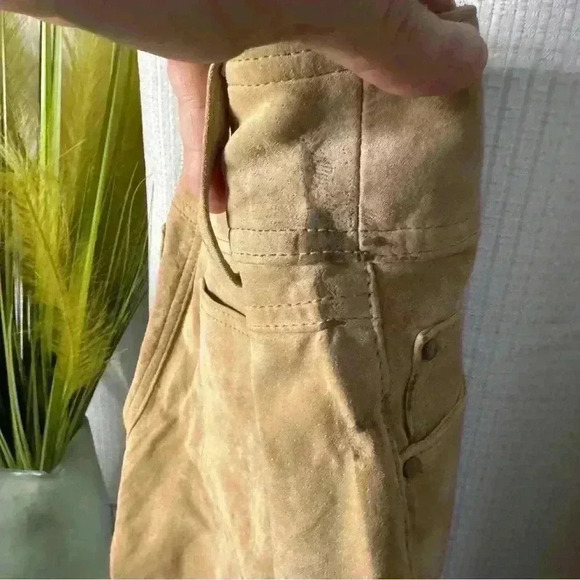 Boston Proper Women’s 10 Genuine Leather Suede Pants No Hem Wide Leg - Picture 7 of 14